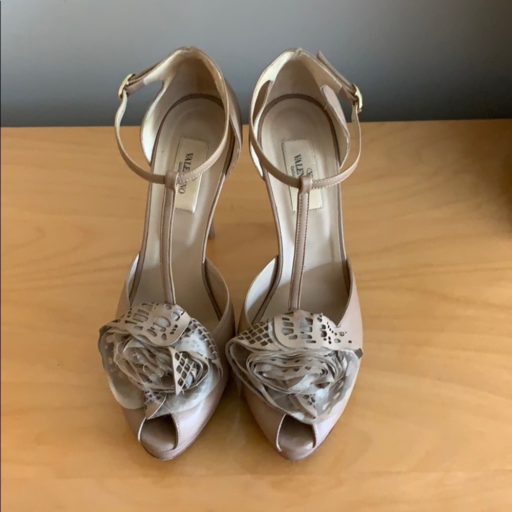 Blush rose leather platform VALENTINO heels